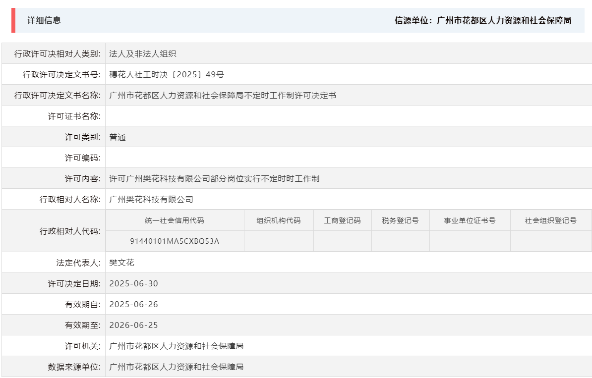 6.30许可广州樊花科技有限公司部分岗位实行不定时时工作制.png